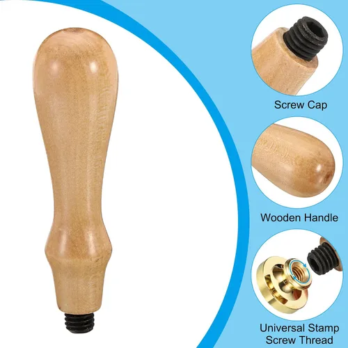 Miniatura 3 de PATIKIL Mango de sello de cera solamente, mango de madera de repuesto para sello de invitación de boda, tarjeta de invitación de boda, estilo sobre