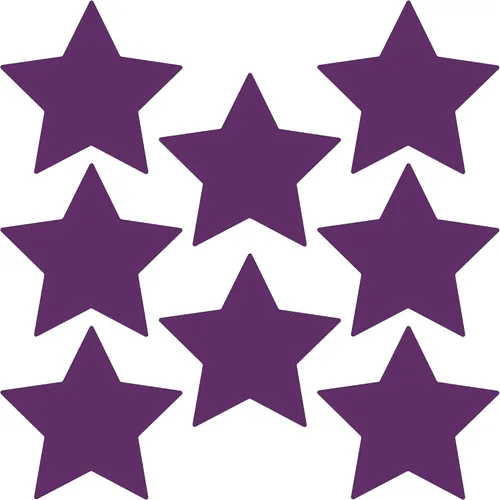 Miniatura 50 de LiteMark Durable Stars, calcomanía roja brillante de 5.5 pulgadas, uso en hormigón liso, azulejos, vidrio, paquete de 8 estrellas Rojo