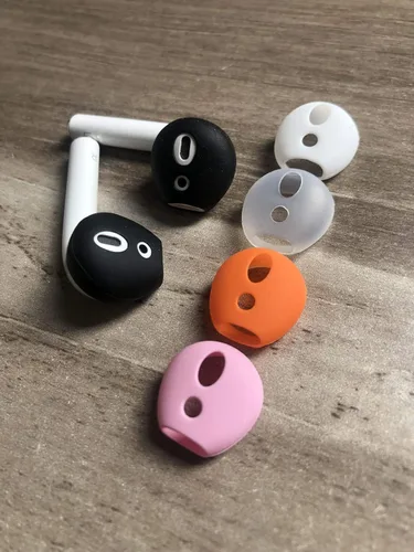 Miniatura 4 de Zotech 2 pares de auriculares para Apple EarPods y AirPods 1 y 2, súper delgados de goma delgados y accesorios para la piel (paquete de color)