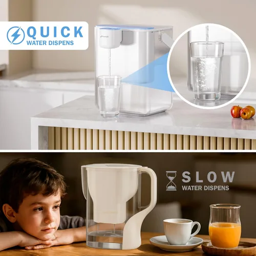 Miniatura 3 de Frizzlife MD40 - Dispensador de filtro de agua eléctrico con 2 filtros, 400 galones, NSF/ANSI 53 & 42 y 372, reduce el plomo, PFAS, jarra de vida