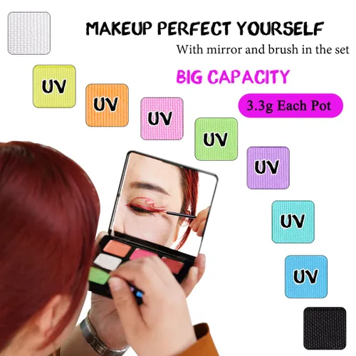 Miniatura 2 de Bowitzki Delineador de ojos activado por agua Hydra Liner Graphic Cake Aqua Eye Liner Retro Maquillaje Pastel UV Glow Color Neon Face Body Paint
