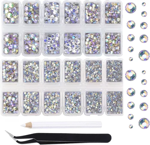Miniatura 56 de Massive Beads 7800 vasos de hierro termoadhesivos con parte trasera plana, 5 tamaños, diamantes de imitación para hacer proyectos de bricolaje