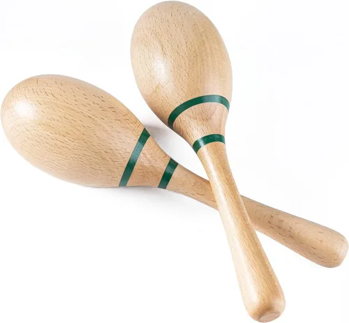 Musfunny Maracas Sonajeros de Percusión de Mano, Material de Madera de Haya Shakers de Rumba con Sonidos Claros y Profesionales Instrumento Musical