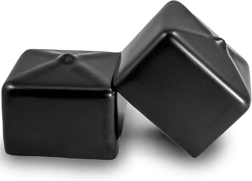 Prescott Plastics Tapones de plástico flexibles de 1/2 pulgada (0.500 in), tapas cuadradas de tubo de metal negro, inserciones fuertes para patas de