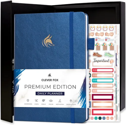 Miniatura 15 de Clever Fox Agenda Diaria, edición superior. - Planificador diario de lujo con horario por hora, organizador personal, diario de productividad