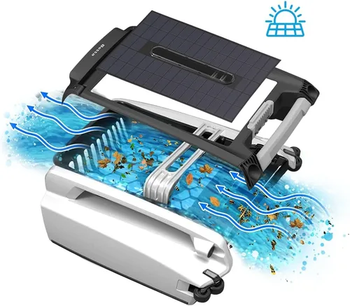 Miniatura 9 de Betta SE Limpiador robótico automático para piscina con energía solar y superficie espumadora con batería de limpieza continua 24/7 y motores Blanco