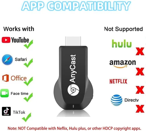 Miniatura 4 de Anycast - Adaptador inalámbrico de pantalla HD, receptor de 1080P con espejo de pantalla de transmisión compatible con iOS/Android/Windows/Mac a