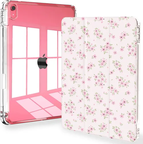 Miniatura 52 de Feams Funda para iPad (A16) 11ª generación de 11 pulgadas 2025, iPad de 10.9 pulgadas 2022, cubierta trasera transparente delgada de tres pliegues