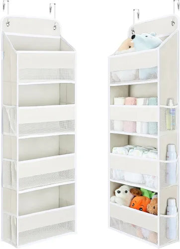 Miniatura 14 de Yecaye Organizador colgante sobre la puerta, 1 paquete, 35.2 libras de carga de juguetes de peluche, organizadores de baño a prueba de columpios