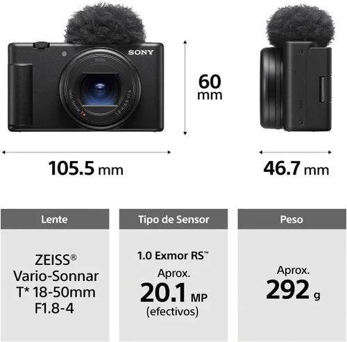 Miniatura 2 de Sony - Cámara digital ZV1 II de 20.1 megapíxeles para creadores de contenido y vloggers - Negro