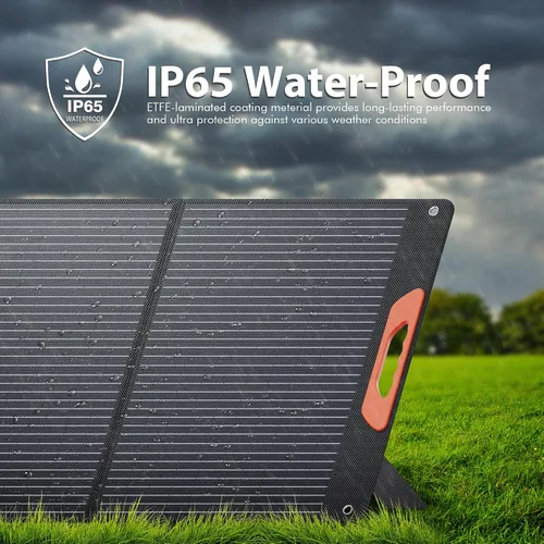 Miniatura 6 de Panel solar portátil de 100 W para estación de energía, cargador solar plegable con alta eficiencia del 24%, revestimiento ETFE, QC3.0 USB/Tipo-C