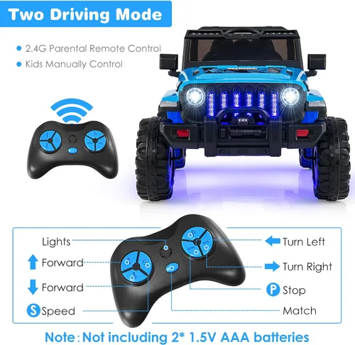 Miniatura 3 de OLAKIDS Camión de paseo para niños, vehículo eléctrico de 12 V con control remoto, automóvil para niños pequeños a batería con música, bocina, 3 Azul