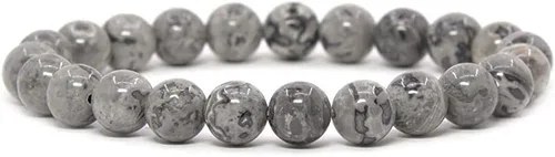 Miniatura 62 de Amandastone Pulsera elástica de cuentas redondas de 0.315 in con piedras preciosas naturales de 7 pulgadas