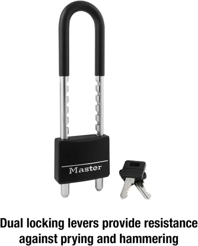 Miniatura 7 de Master Lock - 527D candado cubierto, grillete de 2 pulgadas y 6 pulgadas, negro, 527D