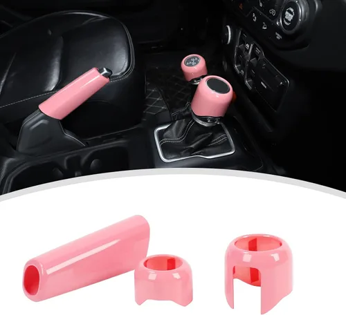 Miniatura 10 de Funda para Freno de Mano + Tapa del Pomo de Cambio + Tapa del Pomo de Cambio del Modo de Conducción Compatible con Jeep Wrangler JL JLU 2018-2025