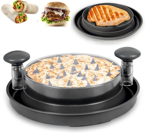 Miniatura 6 de Herramienta desmenuzadora de pollo para carne, desmenuzadora grande de pechuga de pollo con tapa, base antideslizante y mango ergonómico, resistente