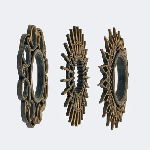 Miniatura 8 de Espejos dorados retro para pared, paquete de 3. Espejos redondos. Espejos decorativos. Espejos de pared pequeños para decoración del hogar. Marcos