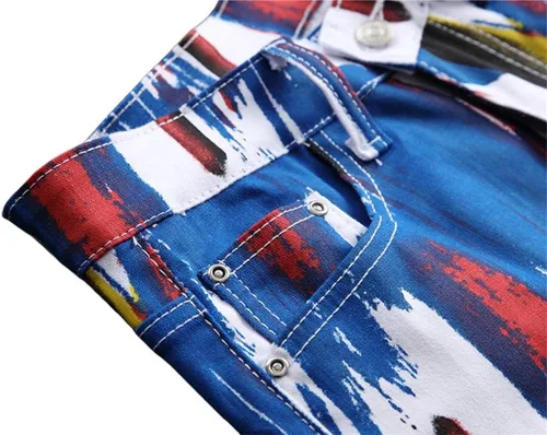 Miniatura 108 de Enrica Pantalones vaqueros estampados casuales para hombre
