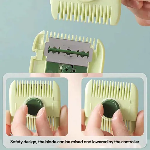 Miniatura 5 de Peine 2 en 1 para recortar y adelgazar el cabello, maquinilla de afeitar de doble cara con bordes afilados para cortar y peinar (gris)