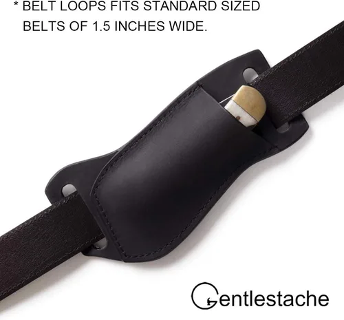 Miniatura 3 de Gentlestache Funda de cuero para cuchillo de bolsillo para cinturón, funda plegable para cuchillo, funda para cinturón EDC, color negro compacto