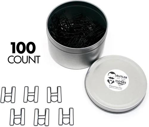 Miniatura 35 de Butler in the Home Elige tu letra favorita del alfabeto de la A a la Z o números del 0 al 9, 100 clips de papel de color negro para iniciales
