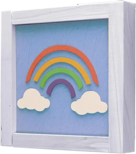 Leisure Arts Caja de sombra de arco iris de 5.5 x 6 pulgadas, kit de 7 piezas, cajas de sombra, caja 3D para principiantes, proyectos de madera de