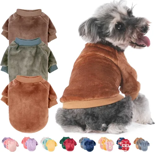 Miniatura 18 de FabriCastle Suéter pequeño para perro, paquete de 3 ropa para perros y gatos, chaquetas suaves y cálidas para perros pequeños, niños y niñas
