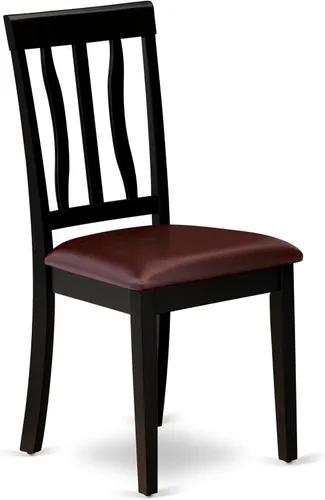 Miniatura 13 de East West Furniture ANTI5-BLK-LC - Juego de mesa de comedor de 5 piezas para 4 personas, incluye una mesa de cocina redonda con pedestal y 4 sillas