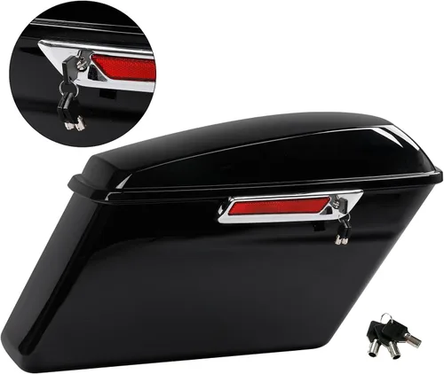 Miniatura 6 de TCT-MOTORPARTS Alforjas rígidas con cierres cromados y llaves compatibles con Harley Touring Road King Street Road Electra Glide 2014 en adelante