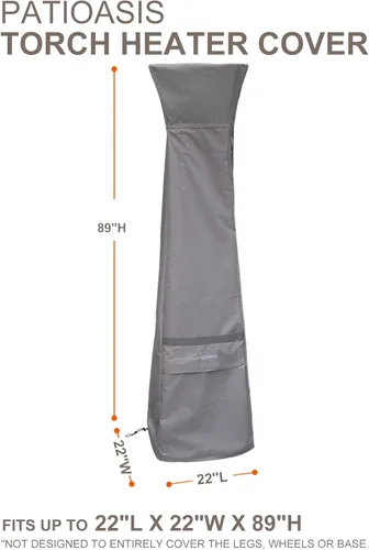 Miniatura 2 de Ouside - Funda impermeable para calentador de patio, con cremallera, 89 pulgadas de alto, resistente a los rayos UV, 600D a prueba de rasgaduras