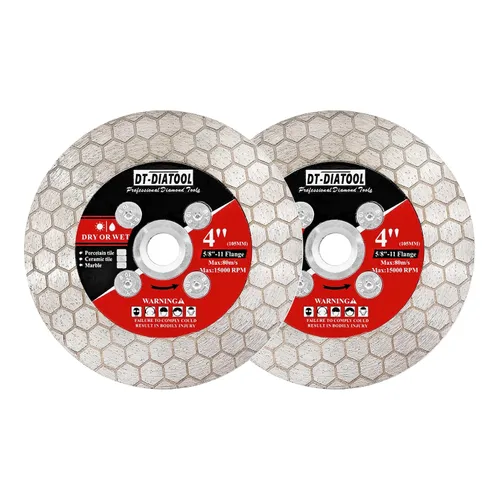 Miniatura 10 de DT-DIATOOL Disco de corte de azulejos de hoja de sierra de diamante de 4 pulgadas para amoladora angular de eje de 7/8 "- 5/8" para cortar