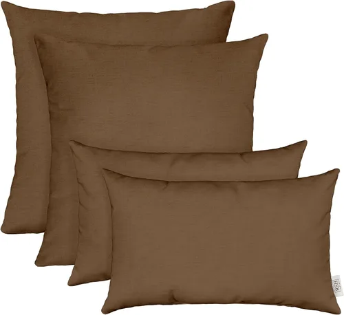 Miniatura 32 de RSH DECOR: Sunbrella Juego de 4 almohadas lumbares y cuadradas 20 x 12 pulgadas y 17 x 17 pulgadas Tela resistente al agua y a la decoloración