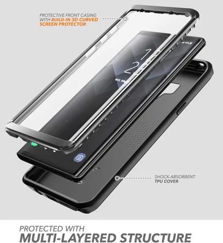 Miniatura 2 de Clayco Xenon Series - Funda para Samsung Galaxy Note 9 (versión 2018), carcasa resistente de cuerpo completo con protector de pantalla curvado 3D