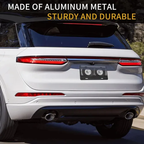 Miniatura 2 de Placa de Matrícula de Aluminio con Diseño de Cinta de Casete 6 x 12 Pulgadas Cubierta de Placa de Matrícula Frontal de Metal para Automóvil Azul