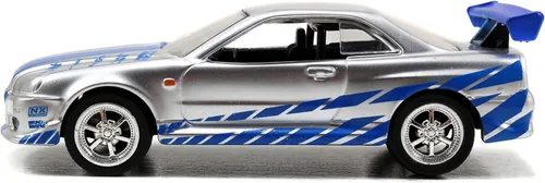 Miniatura 6 de Jada Toys Fast & Furious 1:55 Brian's 2002 Nissan GT-R R34 Build N' Collect Kit de modelo fundido a presión, juguetes para niños y adultos