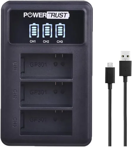 Miniatura 2 de Paquete de 3 baterías de repuesto AHDBT-301 AHDBT-302 para cámara de acción Gopro HD Hero 3+ Hero3 + cargador de batería USB LED de 3 ranuras