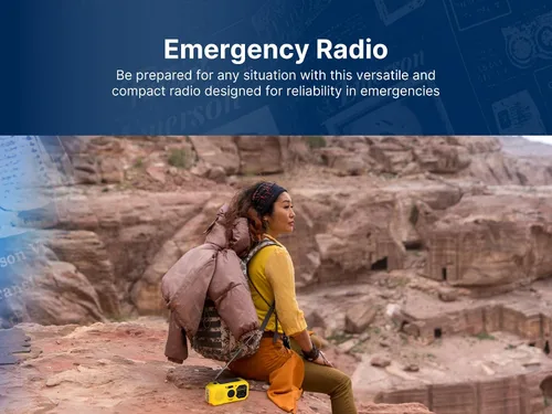 Miniatura 2 de Emerson ER-7050 Radio de emergencia AM/FM con banda meteorológica NOAA, banco de energía integrado, manivela, carga solar, linterna LED y alarma