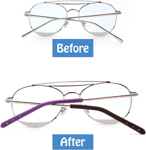 Miniatura 6 de Puntas de extremo de la patilla de las gafas, antideslizantes, de silicona suave, de repuesto, para patillas de metal fino, 8 pares
