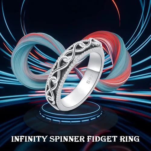 Miniatura 36 de YAFEINI Anillo giratorio de plata de ley para mujer, nudo celta, girasol, margarita, corazón, árbol de la vida, joyería de regalo para mujeres