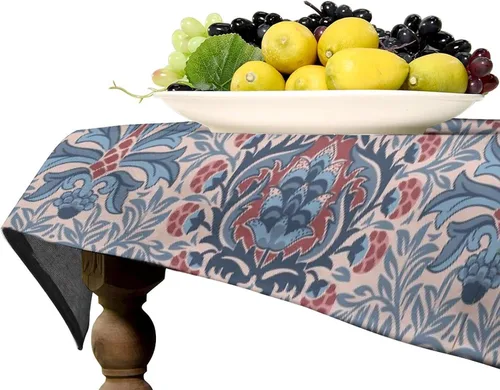 Miniatura 377 de Mantel Floral Retro de Pájaros, Diseño Original Bohemio William Morris Estampado Cubierta de Mesa para Hogar Picnic Fiesta Comedor Cocina William