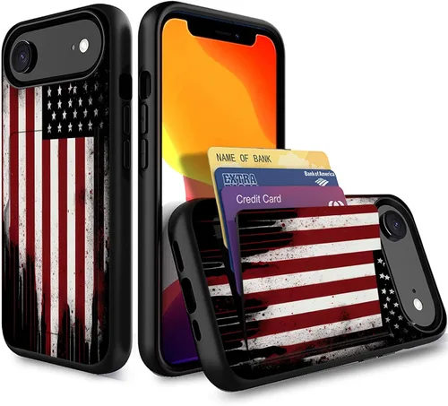 Miniatura 184 de Funda para iPhone Air, funda tipo cartera con ranura para tarjeta oculta, a prueba de golpes, TPU y PC, funda protectora de doble capa para iPhone