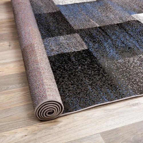 Miniatura 3 de Rugshop - Alfombra de corredor con diseño de cuadros, azul envejecida y moderna, no desprende pelos, para pasillo, entrada y cocina, 2 pies x 7 pies
