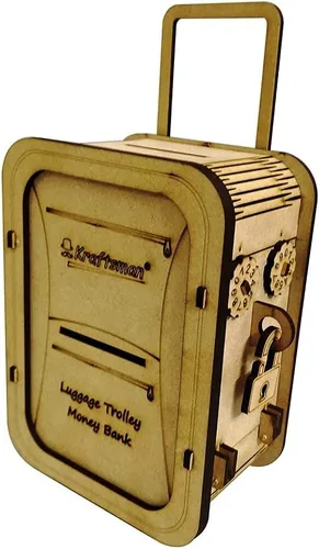 Miniatura 6 de MilesMagic Banco de dinero para niños y adultos, caja de ahorros oculta personalizada para niños y niñas, caja fuerte portátil de madera