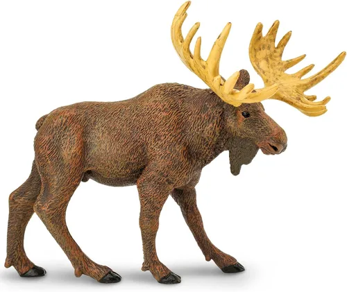 Safari Ltd. Figura de alce – Figura de animal realista de 5 pulgadas – Juguete educativo para niños, niñas y niños a partir de 1 año