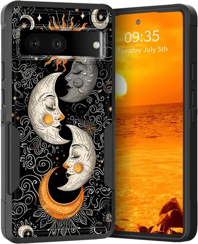 Miniatura 177 de Funda para Pixel 6A, Híbrida de Doble Capa de Servicio Pesado Resistente a Prueba de Golpes PC Duro + Funda Protectora de Silicona Suave para Google