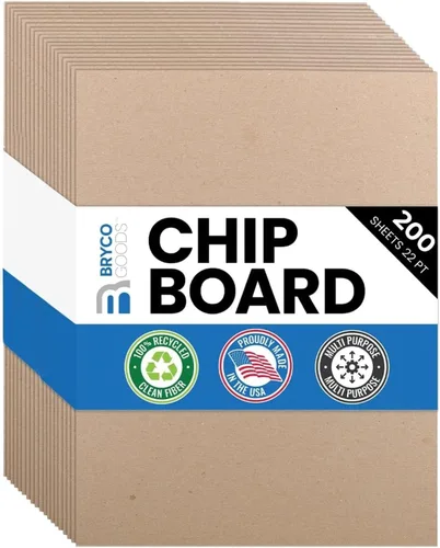 Miniatura 6 de Hojas de aglomerado de 8.5 x 11 pulgadas, 100 hojas de cartón kraft de 22 puntos para manualidades, proyectos de bricolaje y embalaje, alternativa