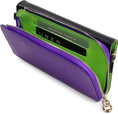 Miniatura 3 de Kroo Cartera de mano con correa de muñeca y correa cruzada para smartphones o phablets de hasta 57 pulgadas funda de transporte embalaje sin