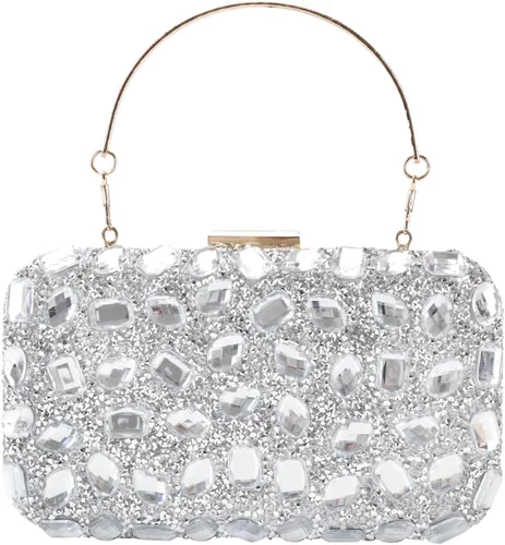 Bolso de noche con lentejuelas brillantes y diamantes de imitación para mujer, bolso de hombro para boda, fiesta, baile de graduación