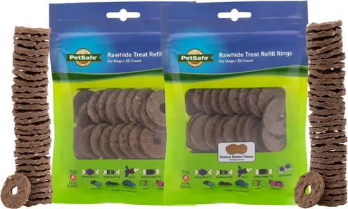PetSafe Paquete variado de anillos para perros Busy Buddy Toys 2 sabrosos sabores 60 recambios pequeños