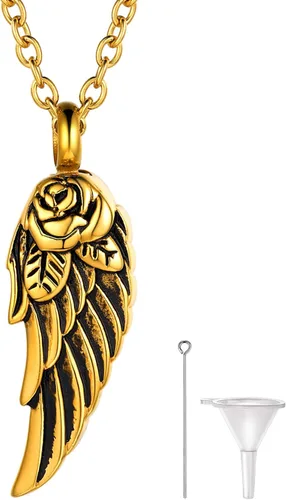 Richsteel Urn Necklaces for Ashes for Women Men Cremation Pendant Necklace for Ashes Stainless Steel Memorial Jewelry